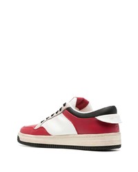 weiße und rote Leder niedrige Sneakers von Philippe Model Paris