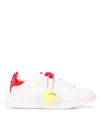 weiße und rote Leder niedrige Sneakers von Marc Jacobs