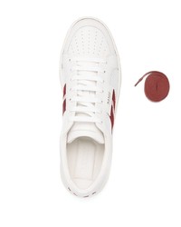 weiße und rote Leder niedrige Sneakers von Bally