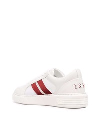 weiße und rote Leder niedrige Sneakers von Bally