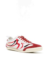 weiße und rote Leder niedrige Sneakers von Onitsuka Tiger