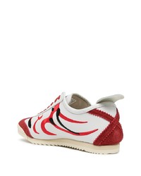 weiße und rote Leder niedrige Sneakers von Onitsuka Tiger