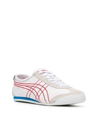 weiße und rote Leder niedrige Sneakers von Onitsuka Tiger