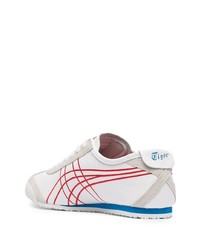 weiße und rote Leder niedrige Sneakers von Onitsuka Tiger