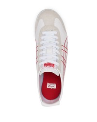 weiße und rote Leder niedrige Sneakers von Onitsuka Tiger