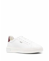 weiße und rote Leder niedrige Sneakers von Bally