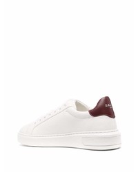 weiße und rote Leder niedrige Sneakers von Bally