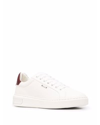 weiße und rote Leder niedrige Sneakers von Bally