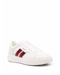 weiße und rote Leder niedrige Sneakers von Bally