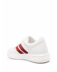 weiße und rote Leder niedrige Sneakers von Bally