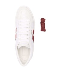 weiße und rote Leder niedrige Sneakers von Bally