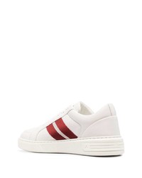 weiße und rote Leder niedrige Sneakers von Bally