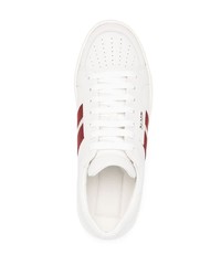 weiße und rote Leder niedrige Sneakers von Bally