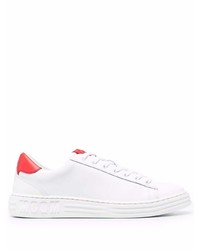weiße und rote Leder niedrige Sneakers von MSGM