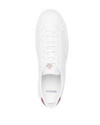 weiße und rote Leder niedrige Sneakers von Moncler