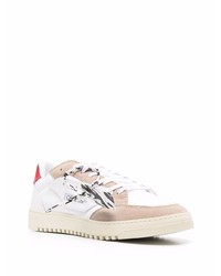 weiße und rote Leder niedrige Sneakers von Off-White