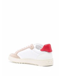 weiße und rote Leder niedrige Sneakers von Off-White