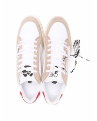 weiße und rote Leder niedrige Sneakers von Off-White