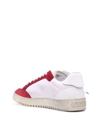 weiße und rote Leder niedrige Sneakers von Off-White