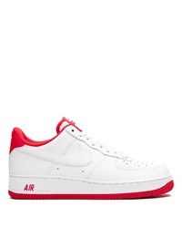 weiße und rote Leder niedrige Sneakers von Nike