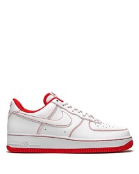 weiße und rote Leder niedrige Sneakers von Nike