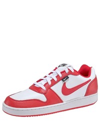 weiße und rote Leder niedrige Sneakers von Nike Sportswear