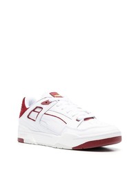 weiße und rote Leder niedrige Sneakers von Puma