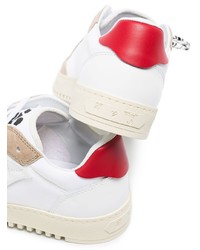 weiße und rote Leder niedrige Sneakers von Off-White