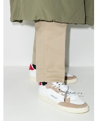 weiße und rote Leder niedrige Sneakers von Off-White