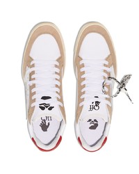 weiße und rote Leder niedrige Sneakers von Off-White