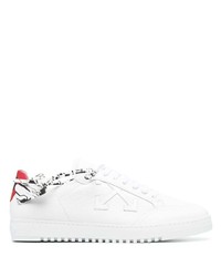 weiße und rote Leder niedrige Sneakers von Off-White