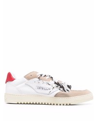 weiße und rote Leder niedrige Sneakers von Off-White