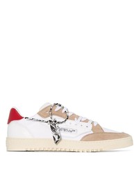 weiße und rote Leder niedrige Sneakers von Off-White