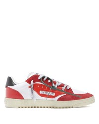 weiße und rote Leder niedrige Sneakers von Off-White