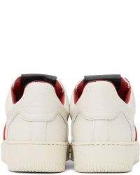 weiße und rote Leder niedrige Sneakers von Human Recreational Services