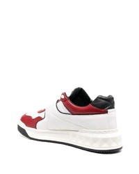 weiße und rote Leder niedrige Sneakers von Valentino Garavani