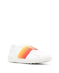 weiße und rote Leder niedrige Sneakers von Valentino Garavani