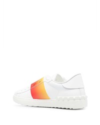 weiße und rote Leder niedrige Sneakers von Valentino Garavani