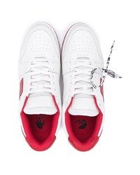 weiße und rote Leder niedrige Sneakers von Off-White