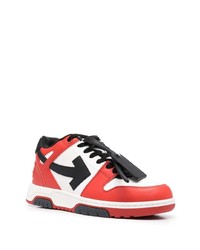 weiße und rote Leder niedrige Sneakers von Off-White