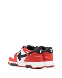 weiße und rote Leder niedrige Sneakers von Off-White