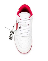 weiße und rote Leder niedrige Sneakers von Off-White