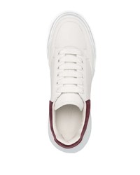 weiße und rote Leder niedrige Sneakers von Alexander McQueen