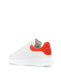 weiße und rote Leder niedrige Sneakers von Alexander McQueen