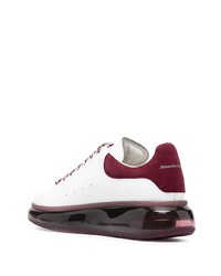 weiße und rote Leder niedrige Sneakers von Alexander McQueen