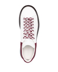 weiße und rote Leder niedrige Sneakers von Alexander McQueen