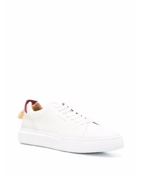 weiße und rote Leder niedrige Sneakers von Buscemi