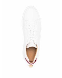 weiße und rote Leder niedrige Sneakers von Buscemi