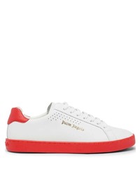 weiße und rote Leder niedrige Sneakers von Palm Angels