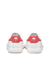 weiße und rote Leder niedrige Sneakers von Palm Angels